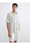 Nevavm with Difference Regular Fit Resort Collar Short Sleeve Striped Men's Shirt