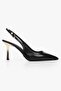 Women's Hudson Black Leather Gold Buckle Stiletto - 2