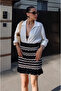 Black-Ecru Knitwear Skirt - 98081 - 3