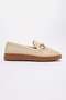 Studded Buckle Women's Casual Shoes Beige Denim - 2
