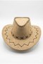 Beige Unisex Lace-Up Nubuck Cowboy Hat Western Country Style - 2