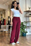 Burgundy Modal Fabric Sweatpants with Front Stitching Detail