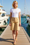Women's Shorts Bermuda High Waist Straight Leg Plain Pattern Short Length Denim Rigid Woven Four Pockets