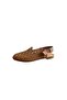 Genuine Leather Laser Cut Open Back Elastic Casual Women's Ballerinas - 3