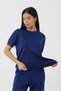 Navy Blue Women's Modal Fabric Relax Fit Double Set Short Sleeve Casual Set - 5