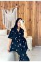 Hairless Black Color Heart Patterned Short Sleeve Maternity Pajama Set - 2