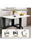 120cm Foldable Mobile Marble Rectangular Dining Table – Small Space Friendly - 3
