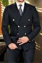 Limited edition double-breasted suit navy blue - 2