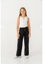 Girl's Stone Detailed Wide-Leg Black Sweatpants – Comfortable & Stylish Design 7836-1S - 4