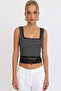 Lace-Detail Striped Crop Top - 3