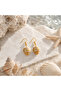 Handmade Murano Glass Cream Seashell Earrings - 2