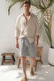 Men's Gray Regular Fit Comfortable Cut 100% Pure Cotton Lightweight and Anti-Sweat Muslin Shorts - 2