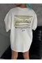 Women's Printed T-Shirt Short Sleeve Crew Neck Oversize Comfortable Fit Casual T-Shirt - White Mariposa Sec