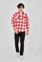 Men's Lumberjack Shirt Long Sleeve Shaded Check Pattern Regular Fit Cuffed Double - Pink Mariposa Secr