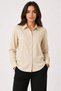 Women's Long Sleeve Shirt with Buttons, Classic Collar, Suitable for Casual and Office Wear - Beige - 2