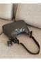 Women's Shoulder Bag with Buckle Detail, Strap and Zipper, Small Wallet, 34cm + 22cm Dimensions - 2