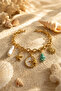 Stainless Steel Charm Gold Steel Bracelet - 2