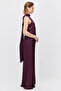 Women's Satin High Neck Maxi Evening Dress - 4