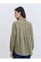 Olive Floral Embroidered Linen Shirt for Women - 4