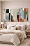 Bauhaus Harmonious Pastel Toned Abstract 3-Piece Decorative Tempered Glass Painting Set Home and Office Painting - 2