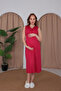 Cherry Lace Design Strappy Cotton Maternity Nightgown-2-Piece Set - 6