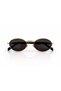 Unisex Women Oval Round Gold Black Metal Retro Uv400 Stylish Classic Sunglasses - 6