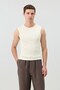 White Cotton Sleeveless Men's T-Shirt