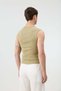 Khaki Cotton Sleeveless Men's T-Shirt - 4