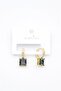Square Jewelled Earrings - Gold - 2