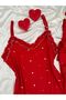 Women's Strappy Frilly Pajama Set - 3