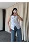 White 100% Cotton Thin Strap Vest with Pocket and Button Detail - 7253 - 3