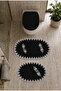 Black 3-Piece French Lace Luxury Bath Mat Non-Slip Dowry Oval Bath Mat Set Lauris - 4