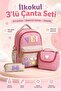 3-Piece Primary School Bag Set: Girls' Backpack + Foil-Lined Lunch Bag + Pen Holder