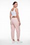 Women's Powder Summer Slim Trousers with Belt and Accessory Detail on the Leg - 4