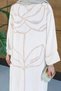 Women's Embroidered Bat Sleeve Linen Dress - 4