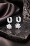 Silver Color Crystal Snowflake Detailed Dangle Hoop Earrings-Stainless Steel - 6