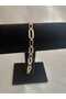 Steel Rectangular Bracelet with Stones