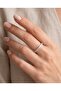 Diadema Zircon Stone Thin Baguette Detailed Adjustable Ring - 2