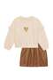 Nk Baby Girl Owl Detailed Sweatshirt 9 Months 4 Years Old Cream