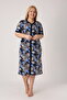 Women's Plus Size 100% Cotton Combed Fabric Buttoned Summer Dress / Black-Blue 4180 - 4