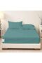 ® 3 Piece Fitted Sheet Set 180x200cm with 2 Pillow Cover King Size Bed Sheet (Teal) - 2