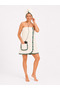 Women's Cotton Bath and Sauna Set – Ruffle Detailed Towel and Hair Cap - 4