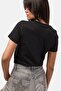 Women's Black S6-1 Crew Neck Organic Cotton T-Shirt - 4