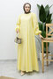 Lina Dress with Stitching and Lacing Detail Tsd260223 Yellow - 6