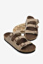 Women's Beige Comfortable Fit 3 Buckle Strap Slippers - 5