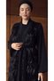 Luxury Wave Pattern Black Abaya Set - 4