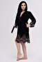 Luxury Hooded Bamboo Cotton Lace Women's Bathrobe Soft Textured Stylish - 3