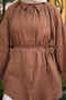 Brown Wide Sleeve Loose Muslin Tunic - 4