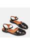 Large Size Women's Genuine Leather Sandals 41-42-43-44-Black Patent Leather - 2