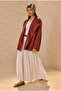 Asymmetrical Cut Leather Jacket Claret Red - 2